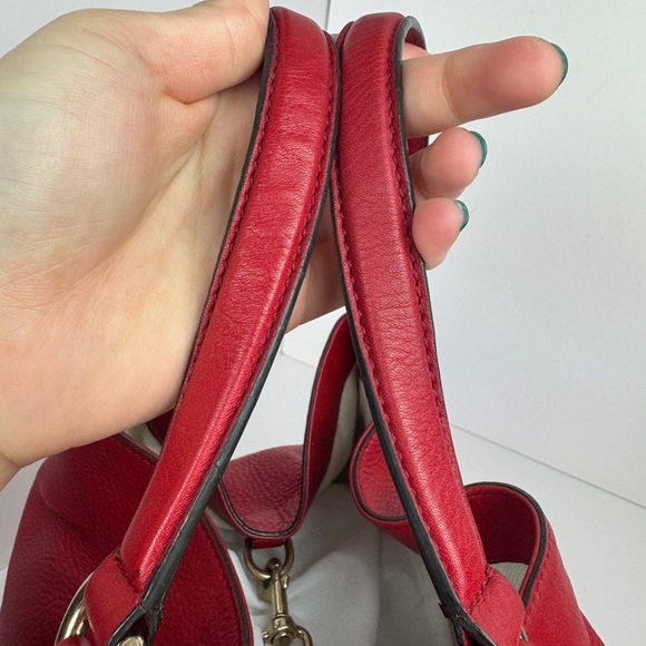 Gucci Red Soho Pebbled Leather Hobo with Tassel - Picture 10 of 15